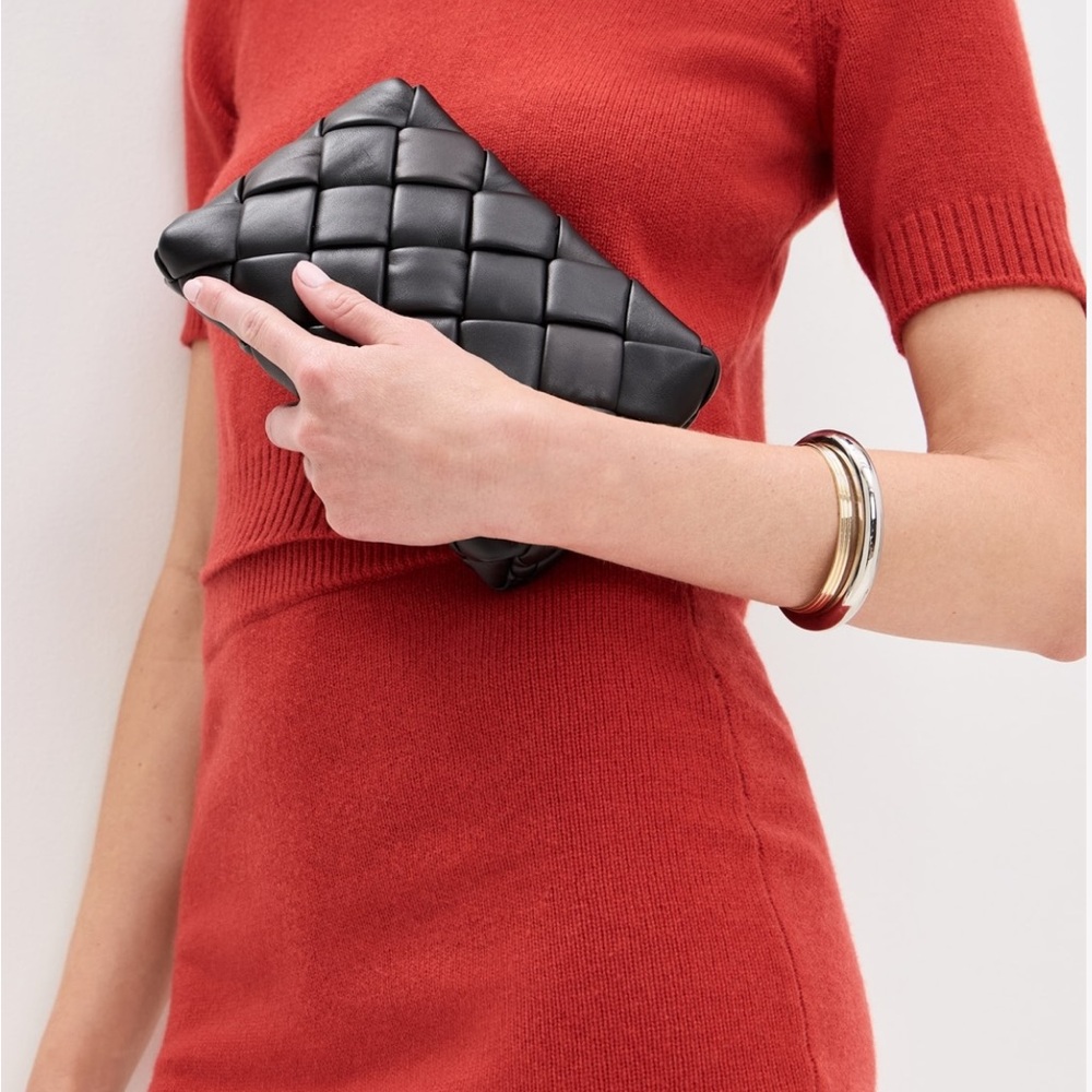 Loeffler Randall Black Quilted Clutch